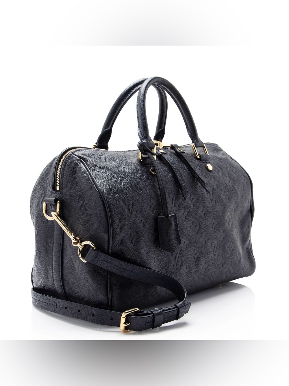 Like new Louis Vuitton Black Monogram Empreinte Speedy Bandoulière 30 w dust bag - Picture 9 of 11